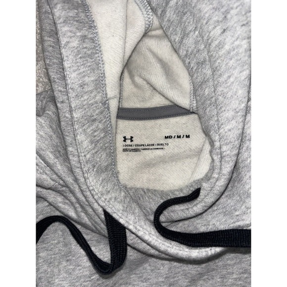 Under Armour women's UA Hustle Fleece Hoodie Sweater Grey Heather Medium EUC‎ - Picture 3 of 6